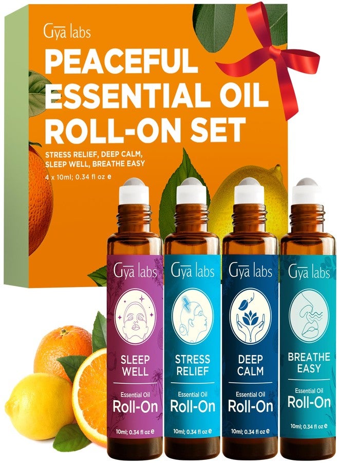 Gya Labs Peaceful Roll on Essential Oils Set - 0.34 Fl Oz Each - Essential Oil Set Relaxation Womens Gifts for Christmas - Blends for Calm, Aromatherapy Stocking Stuffers, Relaxing Gifts for Women - Image 1